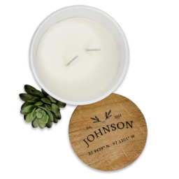 Candle With Engraved Lid