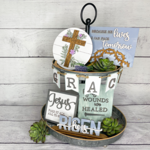 He is Risen Tiered Tray Set